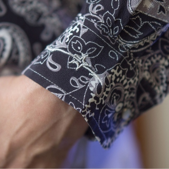 Ryan Michael Silk Paisley Print Western Snap 100% Silk Pearl Snap Shirt Size L - Picture 13 of 14